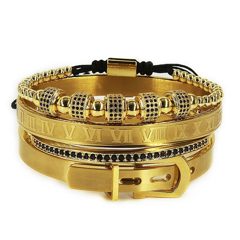 Bracelet Homme Luxe Or en Acier - Mon Bracelet Homme