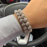 Bracelet Homme Luxe Tête De Mort en Perle - Mon Bracelet Homme