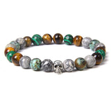 Bracelet Homme Oeil de Tigre et Crâne en Perle - Mon Bracelet Homme