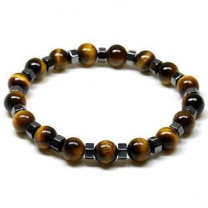 Bracelet Homme Oeil de Tigre et Hématite en Perles - Mon Bracelet Homme