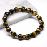 Bracelet Homme Oeil de Tigre et Hématite en Perles - Mon Bracelet Homme