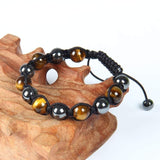 Bracelet Homme Oeil de Tigre et Hématite Shamballa en Perle - Mon Bracelet Homme