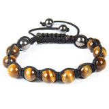 Bracelet Homme Oeil de Tigre et Hématite Shamballa en Perle - Mon Bracelet Homme