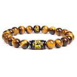 Bracelet Homme Oeil de Tigre Mantra Bouddhiste Tibétain en Perle - Mon Bracelet Homme