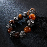 Bracelet Homme Oeil de Tigre Mantra Symbole en Perle - Mon Bracelet Homme