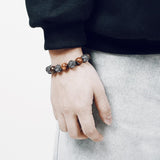 Bracelet Homme Oeil de Tigre Mantra Symbole en Perle - Mon Bracelet Homme