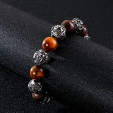 Bracelet Homme Oeil de Tigre Mantra Symbole en Perle - Mon Bracelet Homme