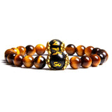 Bracelet Homme Oeil de Tigre Om Mani Padme Hum en Perle