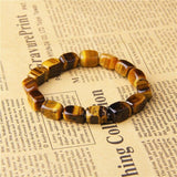 Bracelet Homme Oeil de Tigre Perles Rectangulaires en Perle - Mon Bracelet Homme
