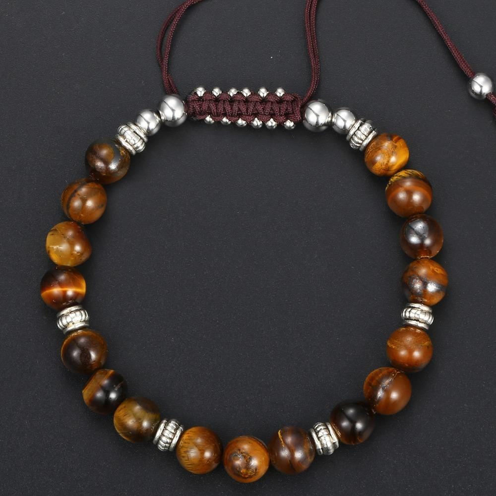 Bracelet Homme Oeil de Tigre Réglable en Perle - Mon Bracelet Homme
