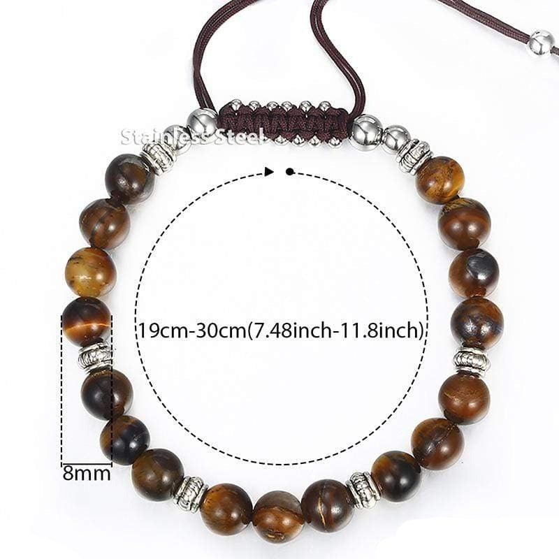Bracelet Homme Oeil de Tigre Réglable en Perle - Mon Bracelet Homme