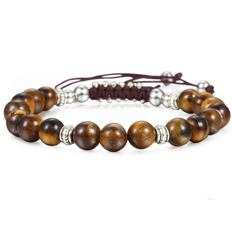 Bracelet Homme Oeil de Tigre Réglable en Perle - Mon Bracelet Homme