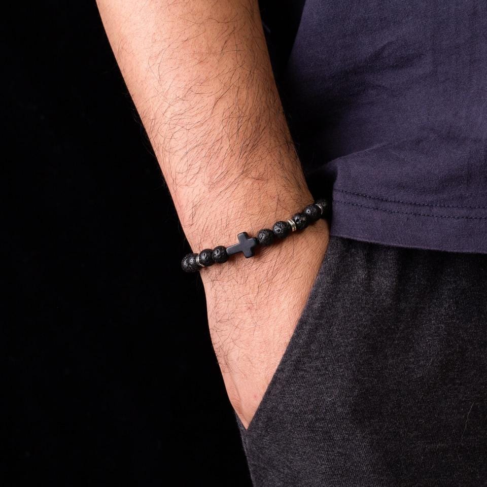 Bracelet Homme Perle et Croix - Mon Bracelet Homme