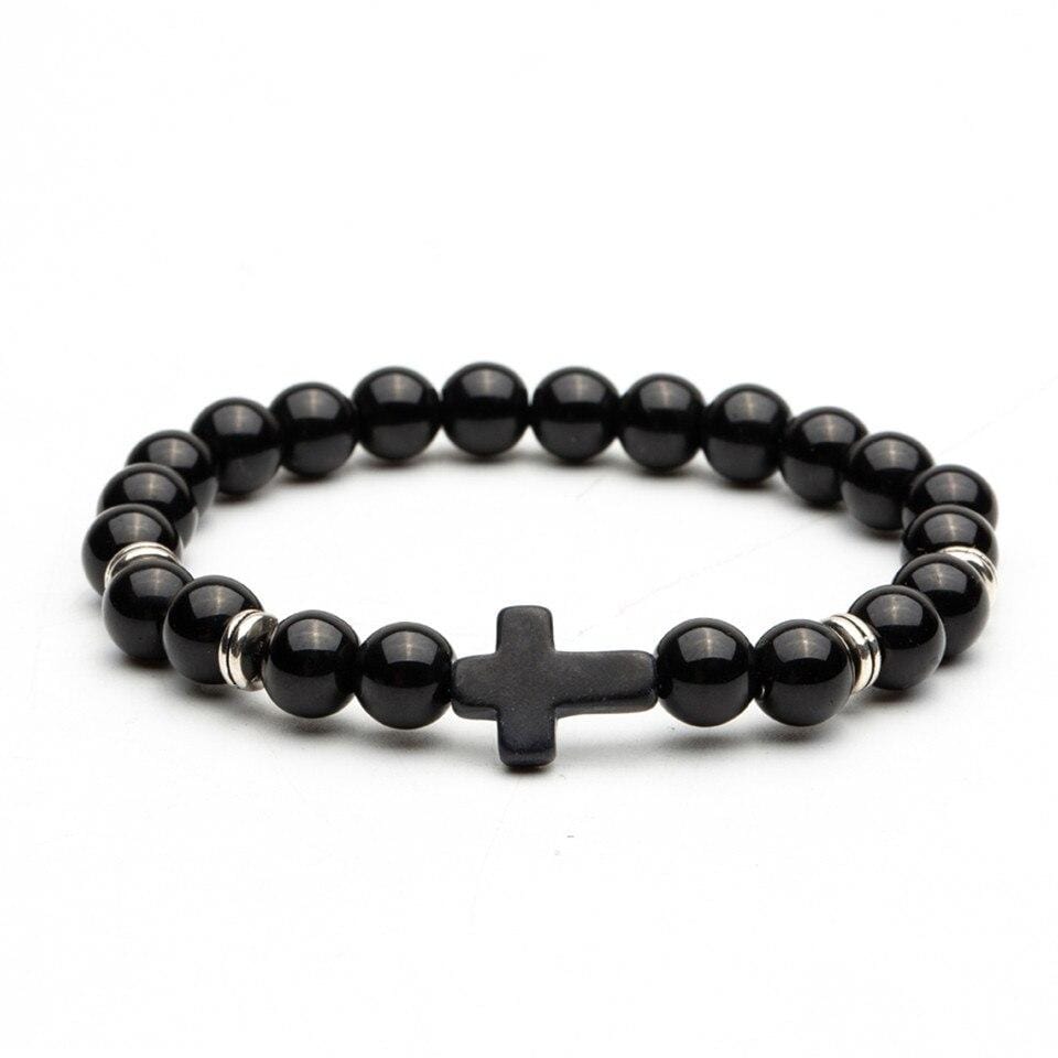 Bracelet Homme Perle et Croix - Mon Bracelet Homme