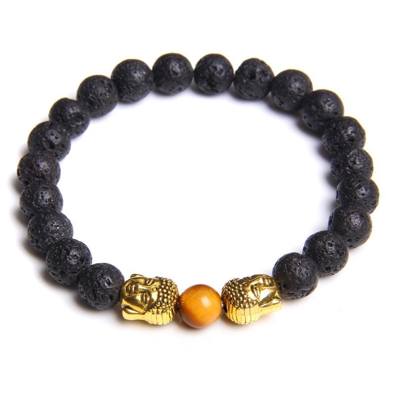 Bracelet Homme Pierre de Lave Bouddhiste en Perle - Mon Bracelet Homme