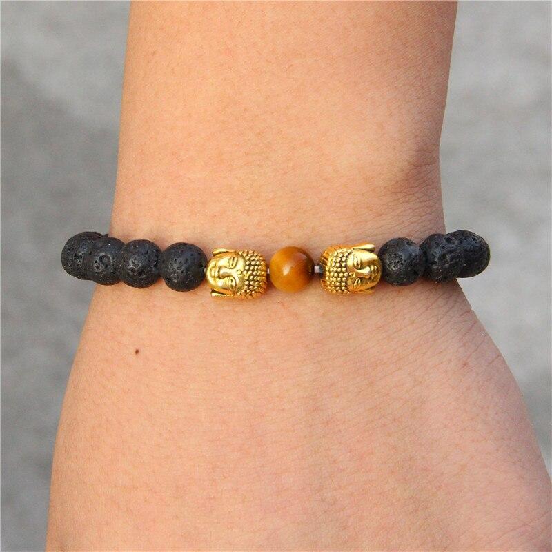 Bracelet Homme Pierre de Lave Bouddhiste en Perle - Mon Bracelet Homme