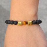 Bracelet Homme Pierre de Lave Bouddhiste en Perle - Mon Bracelet Homme