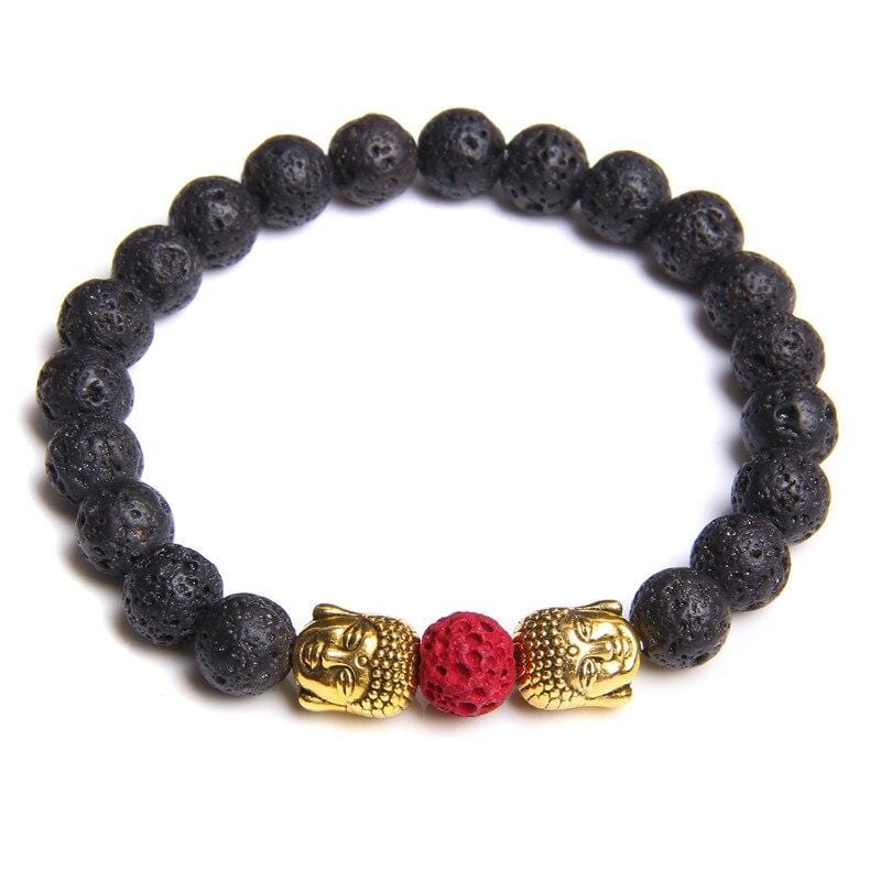Bracelet Homme Pierre de Lave Bouddhiste en Perle - Mon Bracelet Homme