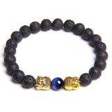 Bracelet Homme Pierre de Lave Bouddhiste en Perle - Mon Bracelet Homme