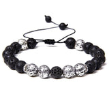 Bracelet Homme Pierre de Lave Cordon Ajustable en Perle - Mon Bracelet Homme