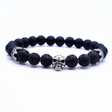 Bracelet Homme Pierre de Lave Crâne Humain en Perle - Mon Bracelet Homme