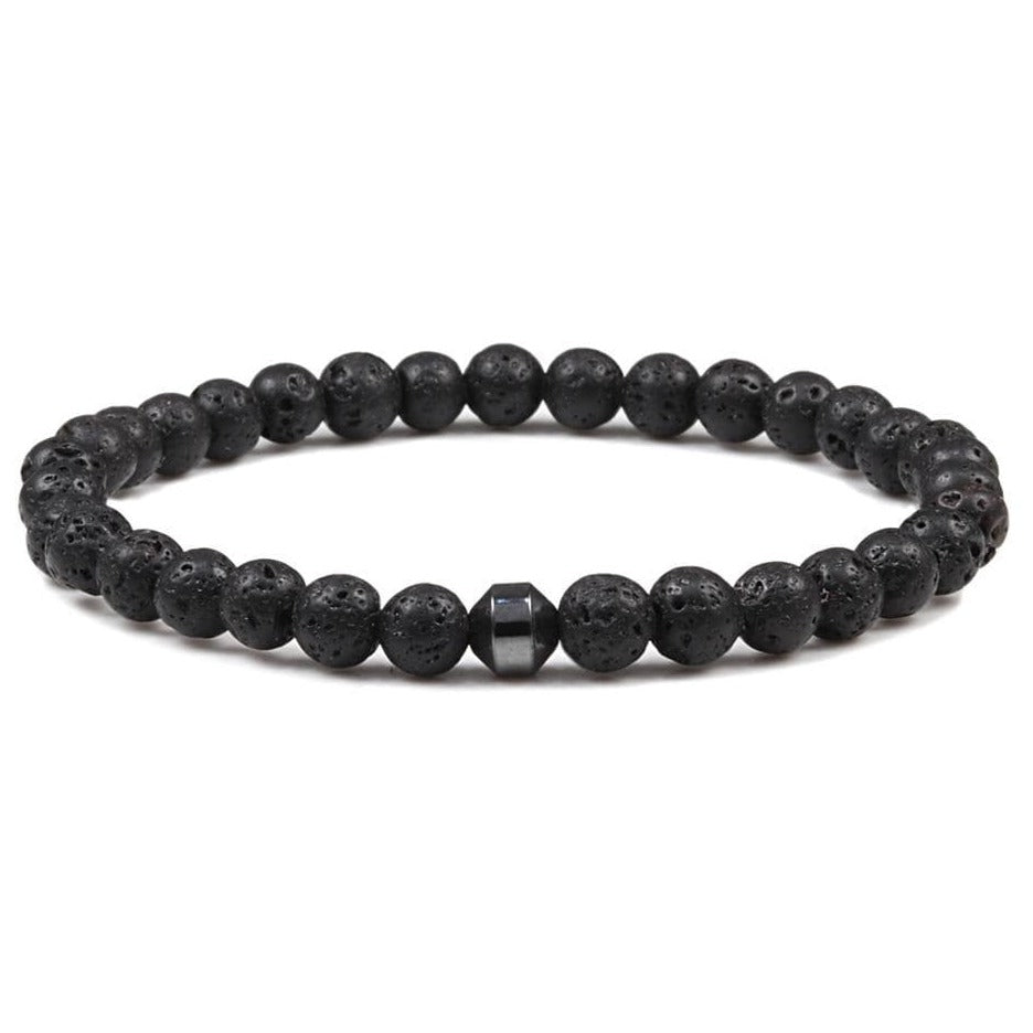 Bracelet Homme Pierre de Lave et Hématite en Perle - Mon Bracelet Homme