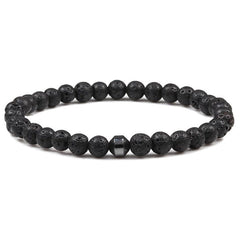 Bracelet Homme Pierre de Lave et Hématite en Perle