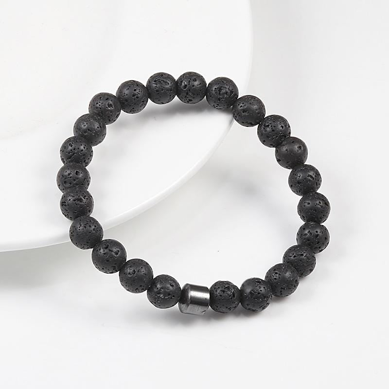 Bracelet Homme Pierre de Lave et Hématite en Perle - Mon Bracelet Homme
