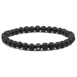 Bracelet Homme Pierre de Lave et Hématite en Perle - Mon Bracelet Homme