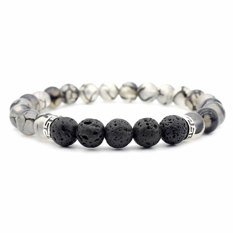 Bracelet Homme Pierre de Lave Extensible en Perle - Mon Bracelet Homme