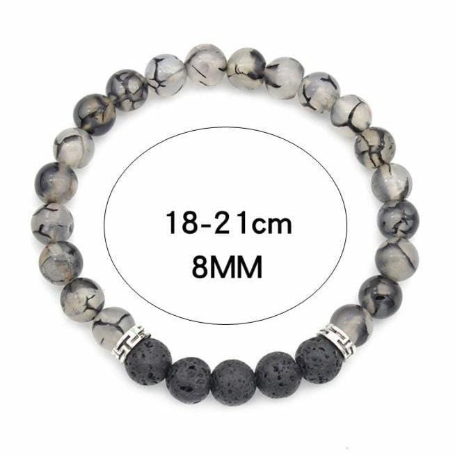 Bracelet Homme Pierre de Lave Extensible en Perle - Mon Bracelet Homme