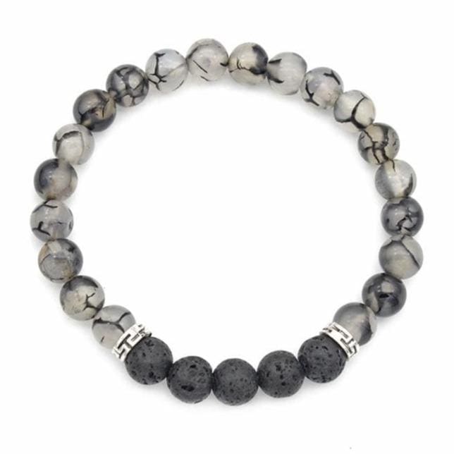 Bracelet Homme Pierre de Lave Extensible en Perle - Mon Bracelet Homme