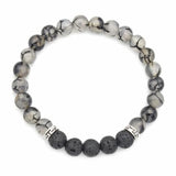 Bracelet Homme Pierre de Lave Extensible en Perle - Mon Bracelet Homme