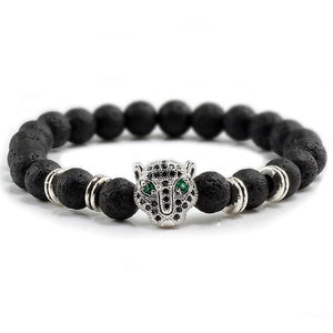 Bracelet Homme Pierre de Lave Léopard en Perle - Mon Bracelet Homme