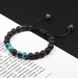 Bracelet Homme Pierre de Lave Noir et Bleu en Perle - Mon Bracelet Homme