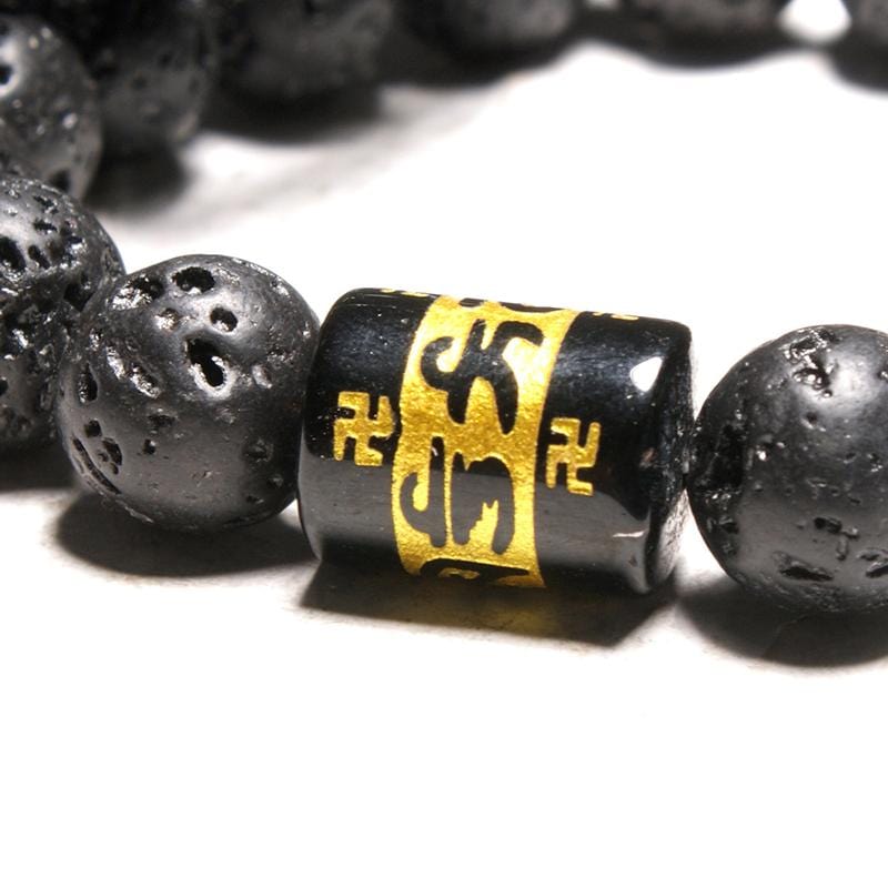 Bracelet Homme Pierre de Lave Om Mani Padme Hum en Perle - Mon Bracelet Homme