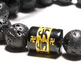 Bracelet Homme Pierre de Lave Om Mani Padme Hum en Perle - Mon Bracelet Homme