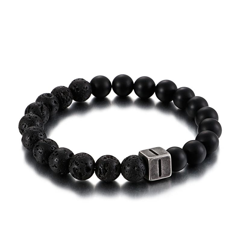 Bracelet Homme Pierre de Lave Personnalisé en Perle - Mon Bracelet Homme