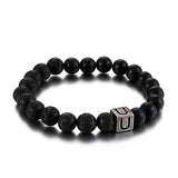 Bracelet Homme Pierre de Lave Personnalisé en Perle - Mon Bracelet Homme