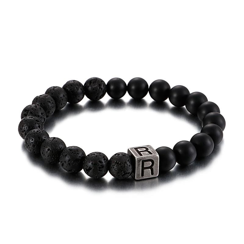Bracelet Homme Pierre de Lave Personnalisé en Perle - Mon Bracelet Homme