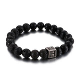 Bracelet Homme Pierre de Lave Personnalisé en Perle - Mon Bracelet Homme