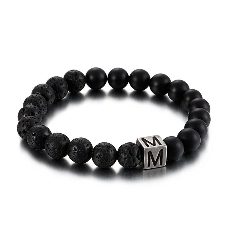 Bracelet Homme Pierre de Lave Personnalisé en Perle - Mon Bracelet Homme