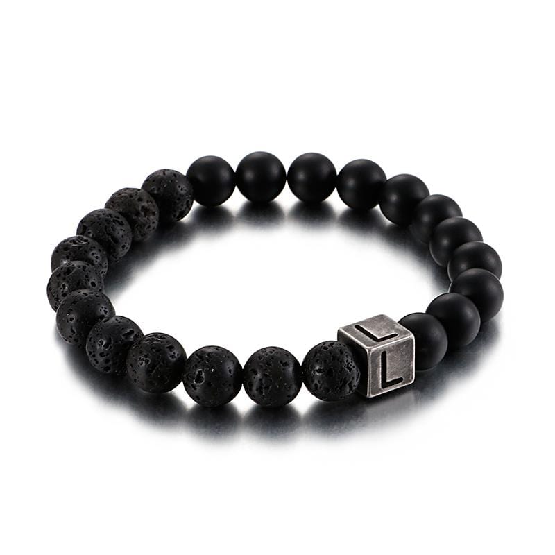 Bracelet Homme Pierre de Lave Personnalisé en Perle - Mon Bracelet Homme
