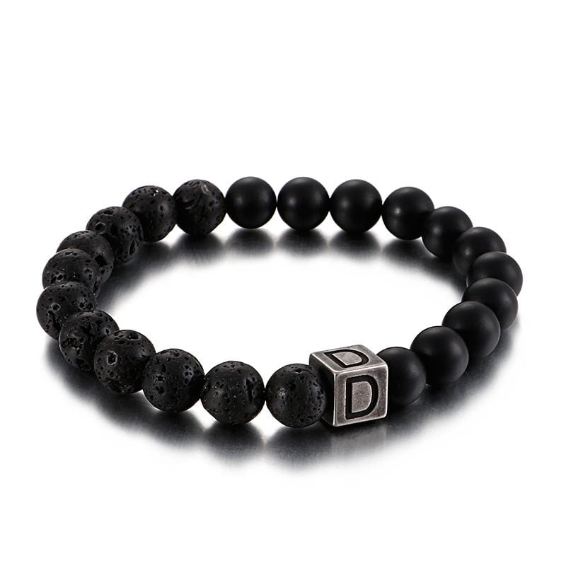 Bracelet Homme Pierre de Lave Personnalisé en Perle - Mon Bracelet Homme