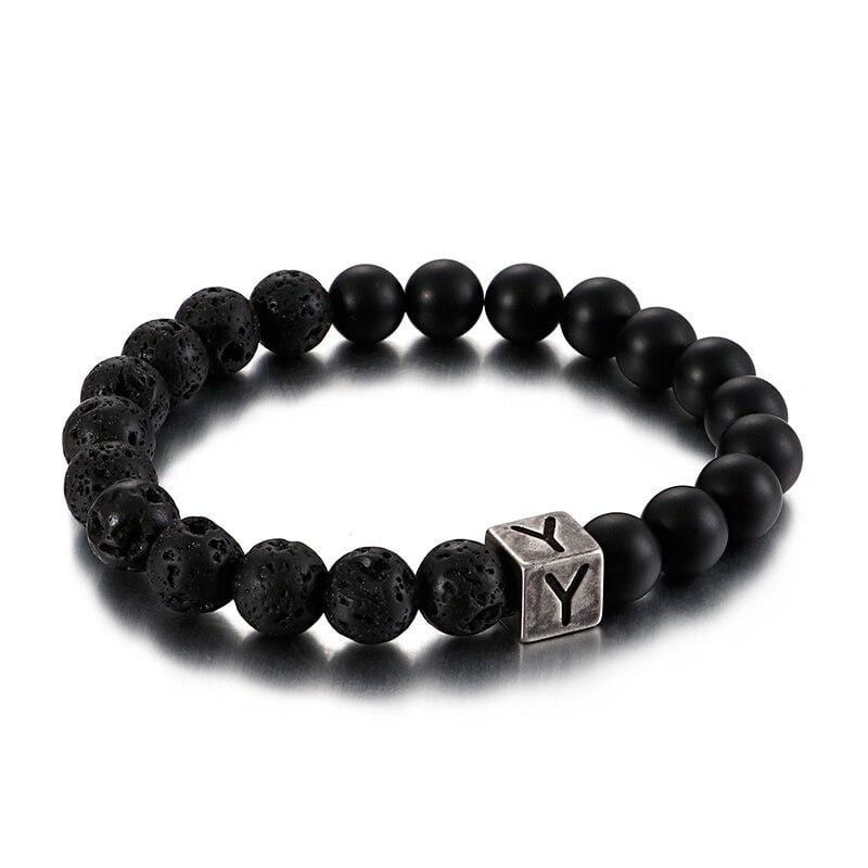 Bracelet Homme Pierre de Lave Personnalisé en Perle - Mon Bracelet Homme