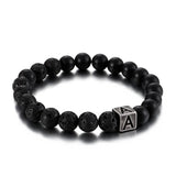 Bracelet Homme Pierre de Lave Personnalisé en Perle