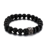 Bracelet Homme Pierre de Lave Personnalisé en Perle - Mon Bracelet Homme