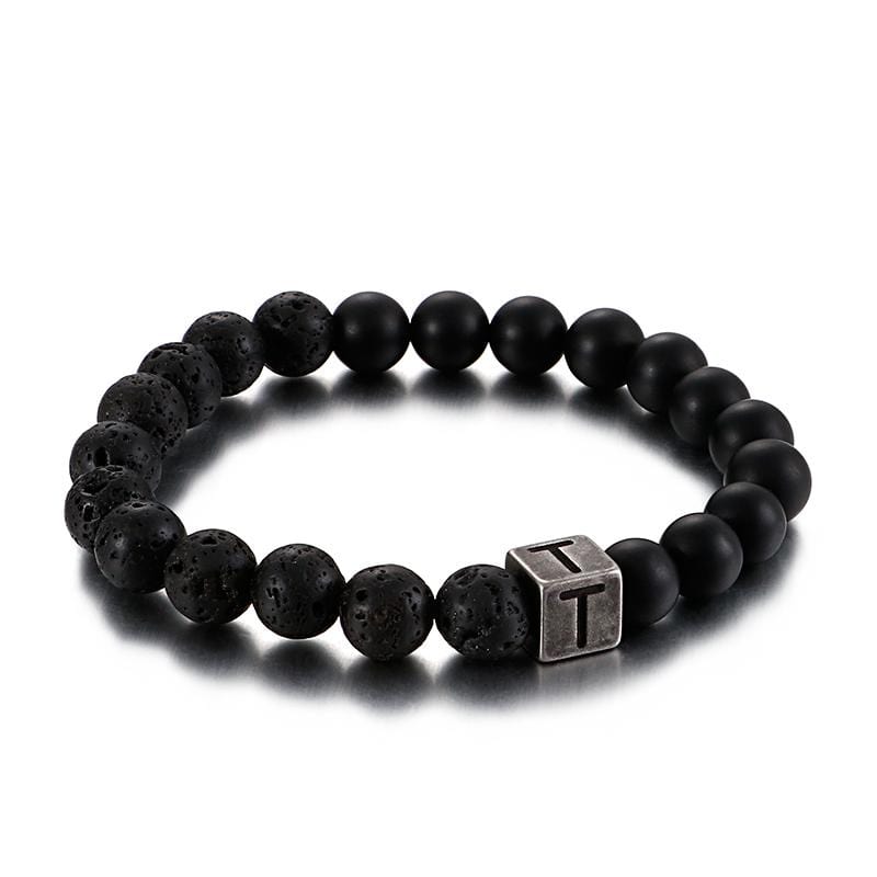 Bracelet Homme Pierre de Lave Personnalisé en Perle - Mon Bracelet Homme