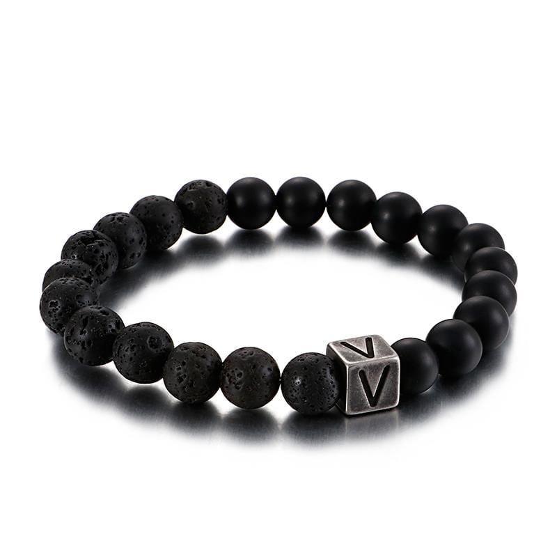 Bracelet Homme Pierre de Lave Personnalisé en Perle - Mon Bracelet Homme