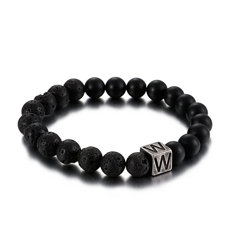 Bracelet Homme Pierre de Lave Personnalisé en Perle - Mon Bracelet Homme